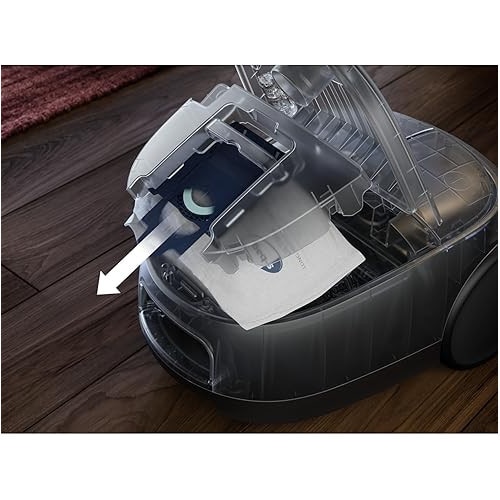Aspirator cu sac AEG Clean 6000, putere mare de aspiratie, include duze suplimentare, 55% plastic reciclat, ideal pentru proprietari de animale, curatare tapiterii, raza de actiune 12 m, 850 W, albastru