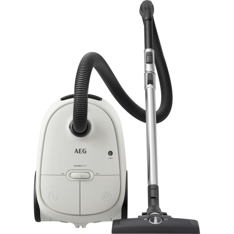 Aspirator cu sac AEG AB61H6SW / Putere mare de aspiratie pe toate tipurile de pardoseala / Include duze suplimentare / Ideal pentru astmatici, alergici si proprietari de animale / Cablu de 12 m / 850 W