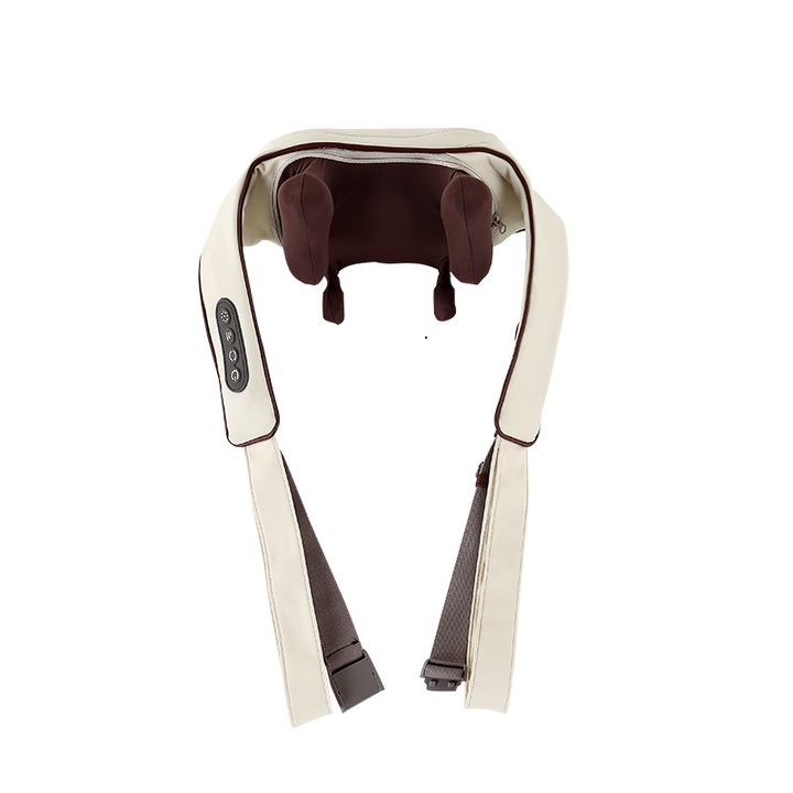 Elektromos nyak- és hátmasszírozó készülék, hővel, 6 masszázsfejjel, fűtés funkcióval, könnyen használható, otthonra és irodába