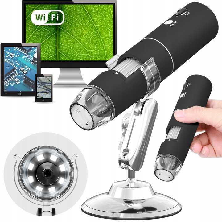 Digitális mikroszkóp 1000x 2MP 8 LED WiFi Android iOS