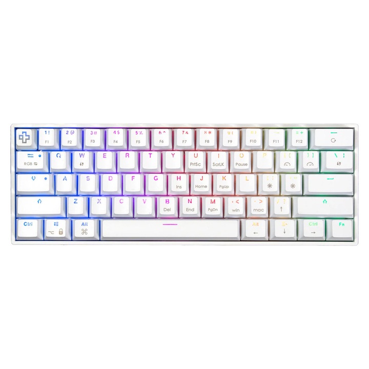 QwertyKey H61 Split Alba Hotswap RGB Tastatura Mecanica Gaming Switch Red Liniar