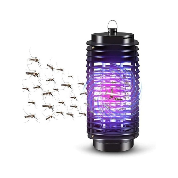 Електрическо устройство за отблъскване на насекоми, Home Commando, ефективно срещу комари и мухи, вградена UV лампа, мощност 1, 2W, захранване от мрежата, площ до 20 м², черно