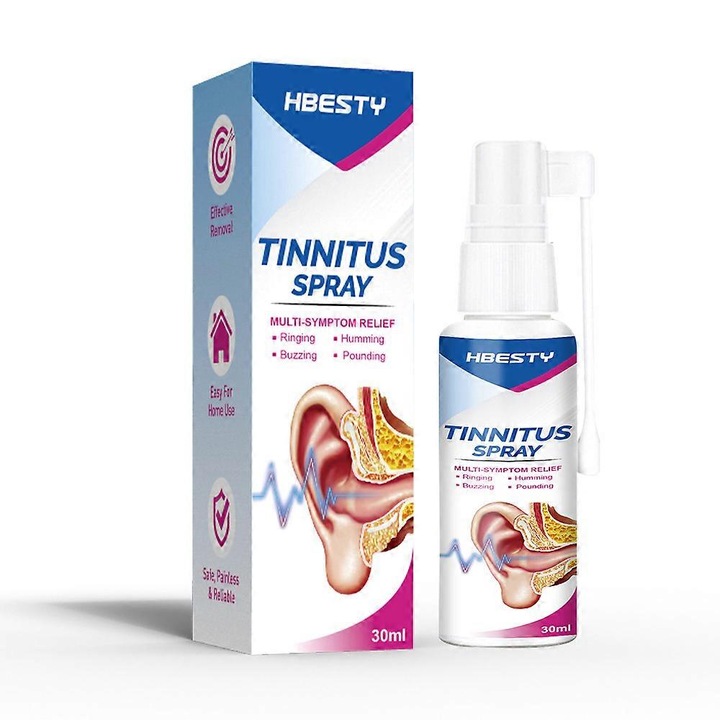 Spray pentru Urechi HBESTY, 2.9x10.2cm, ajutor pentru tinnitus, miros de plante