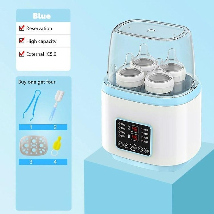 Set incalzitor sticle pentru bebelusi, albastru, 6 in 1, multicolor