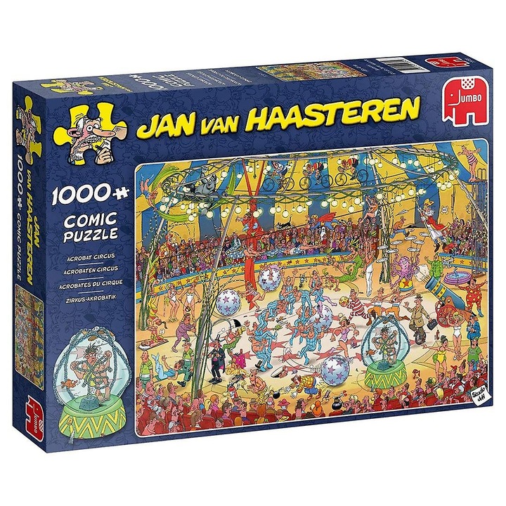 Puzzle 1000 db, Jan van Haasteren, Circus Acrobat, 68x49cm, kiváló minőségű karton