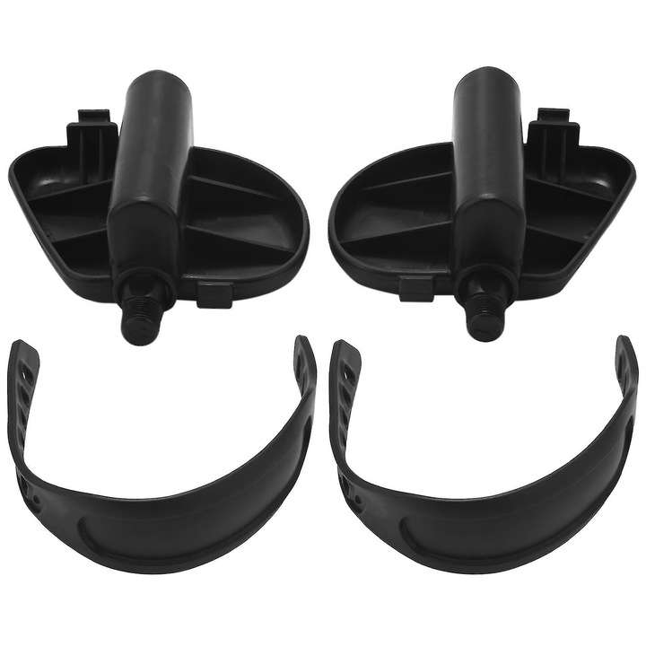 Pedale bicicleta, set 1 pereche, negru, 110x126mm, curea ajustabila
