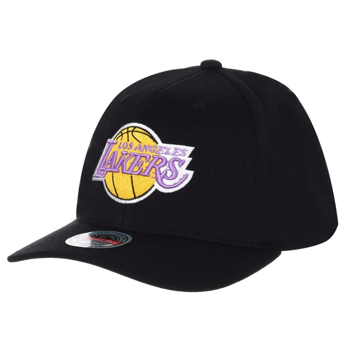 Férfi sapka, Mitchell & Ness, Los Angeles Lakers, fekete, 82% akril, 15% gyapjú, 3% elasztán