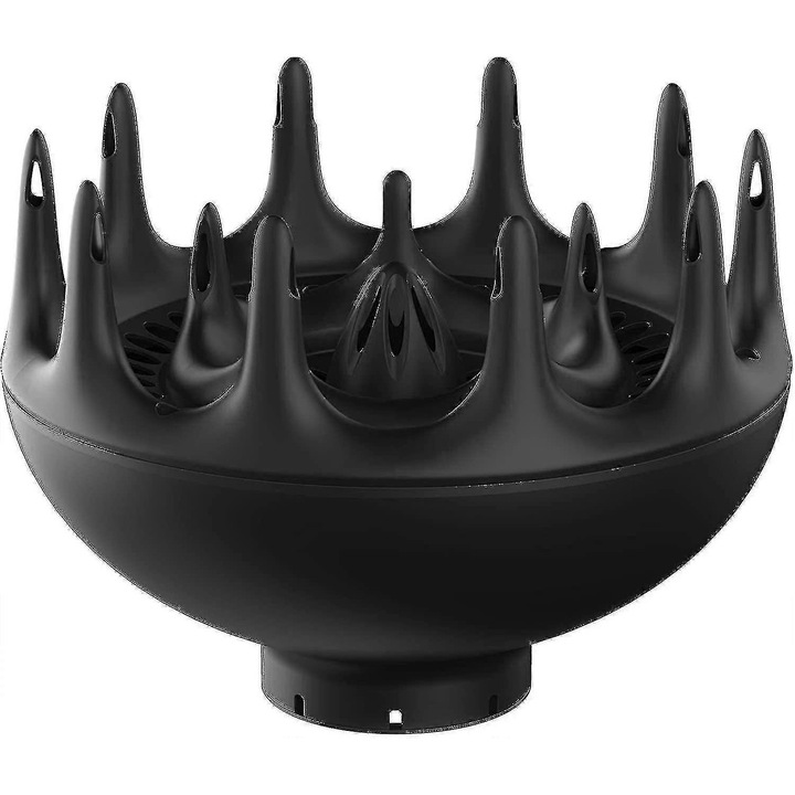 Black Orchid göndör haj diffúzor, extra nagy kialakítás, 4,8 hüvelykes, fekete