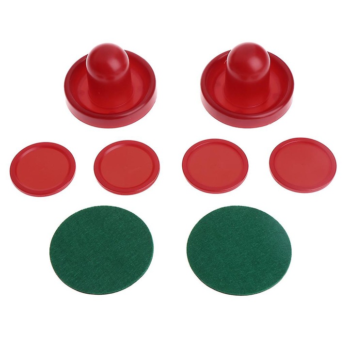 Set accesorii hochei de masa, 76mm, rosu/verde