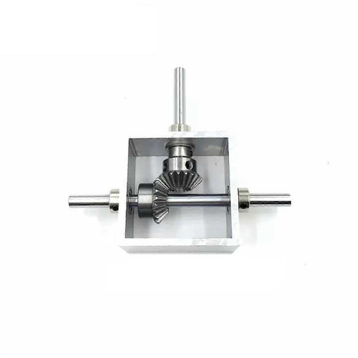 Cutie de viteze unghi 90 grade, dual output, aluminiu, 50x50x25mm, 8mm