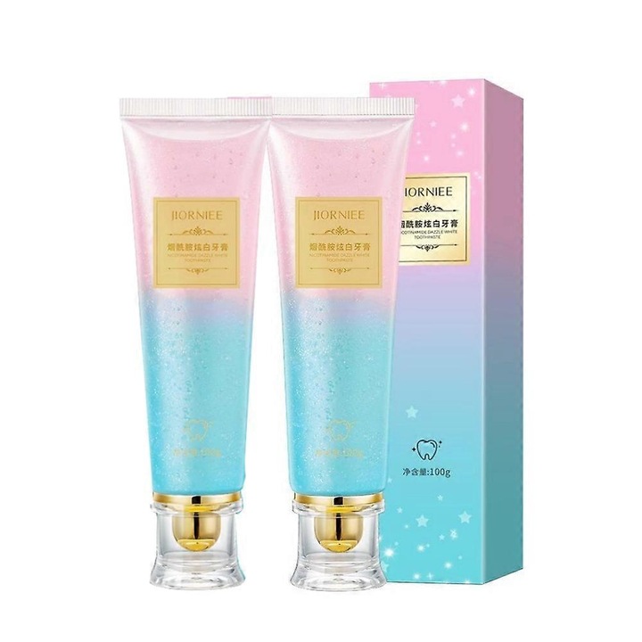 Паста за зъби, 100 г, избелваща, праскова, комплект от 2 броя