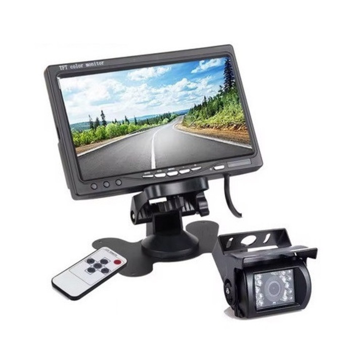 Pachet Monitor AHD 7inch si camera marsarier AHD pentru dube, autoutilitare, autocare 9V-36V