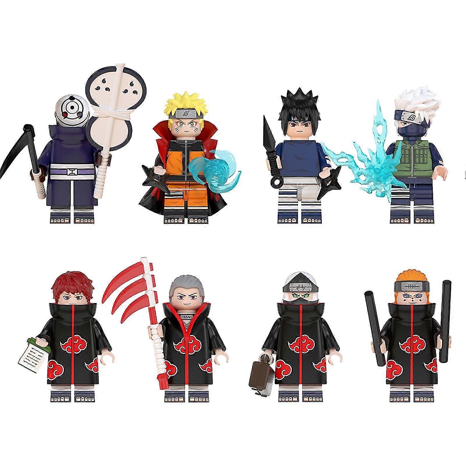 Set figurine de constructie. 8 piese. Naruto, personaje cartoon