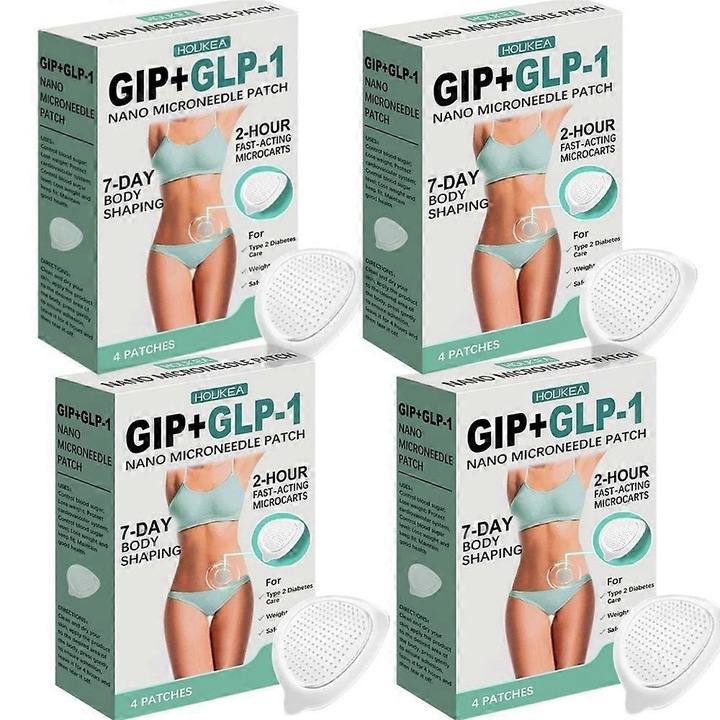 Set 4 bucati plasturi microneedle pentru slabire, 7x5x2cm