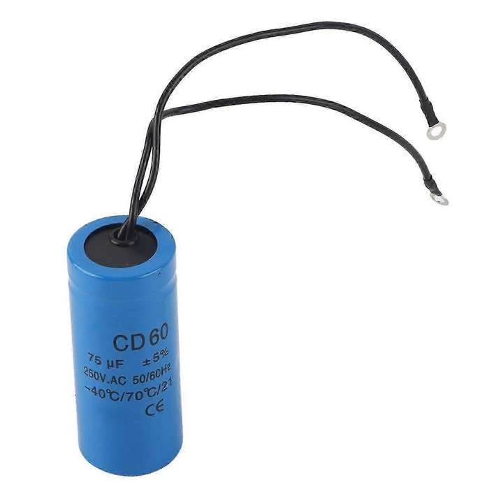 Capacitor de pornire CD60, 75uf, 250V, -40C/70C