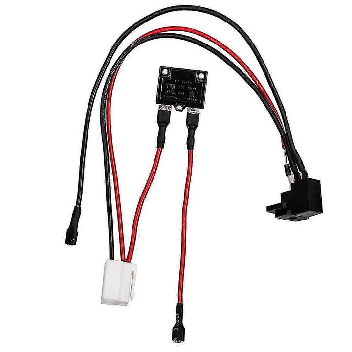 Заряден порт за детски електрически превозни средства, 6V/12V/24V, черен, с кабел за свързване