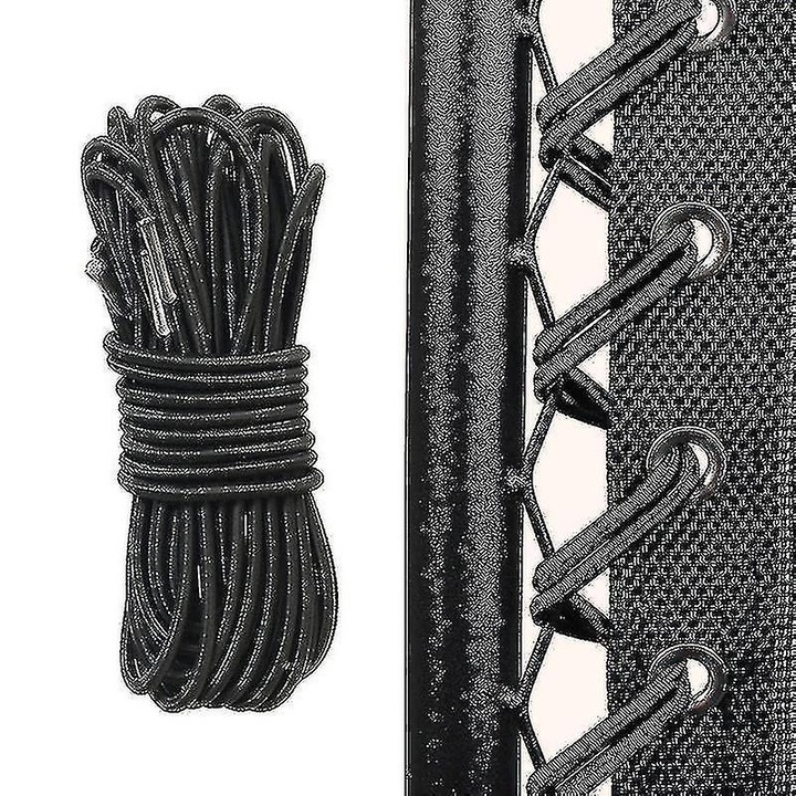 Set 4 corzi elastice pentru sezlong, negru, 2m x 1.35m