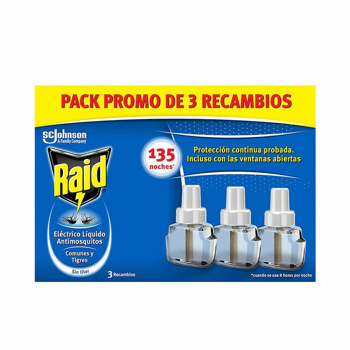 Reincarcare anti-mosquito Raid, set 3 unitati, inodor