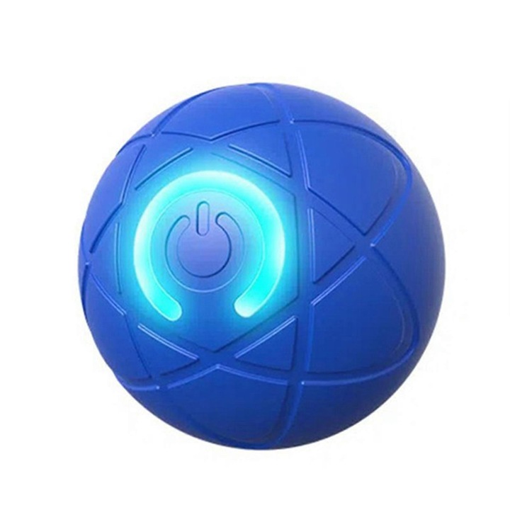 Interaktív labda kutyáknak, 2 üzemmód, kék, 6x6x6cm