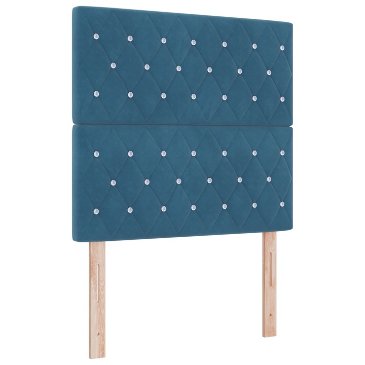 vidaXL Boxspring Ágy Matraccal Sötétkék 90x200 cm Velvet 3339744