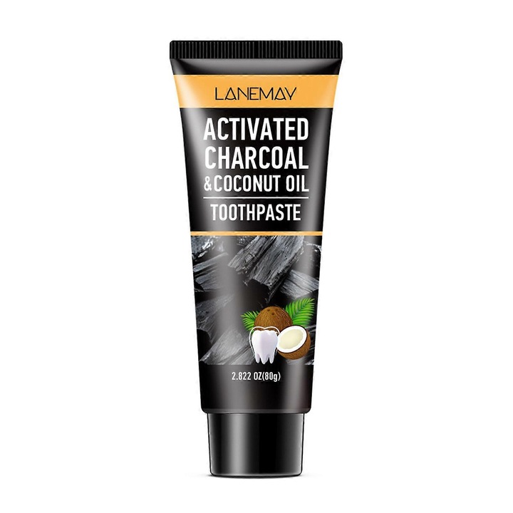Fogkrém aktív szénnel és kókuszolajjal, 1/2/3 darabos készlet, 80g