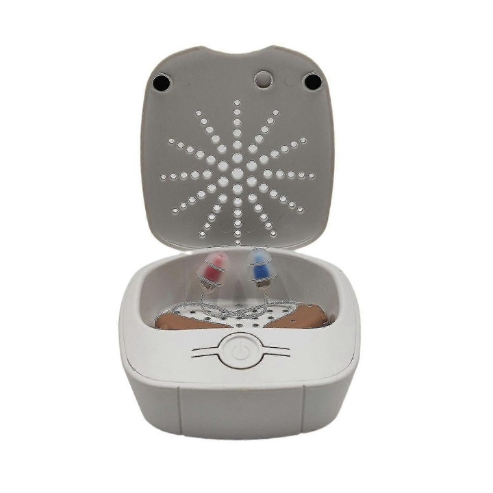 Cutie de uscare pentru aparate auditive, dehumidificator, portabil, cu protectie UV, alimentare USB