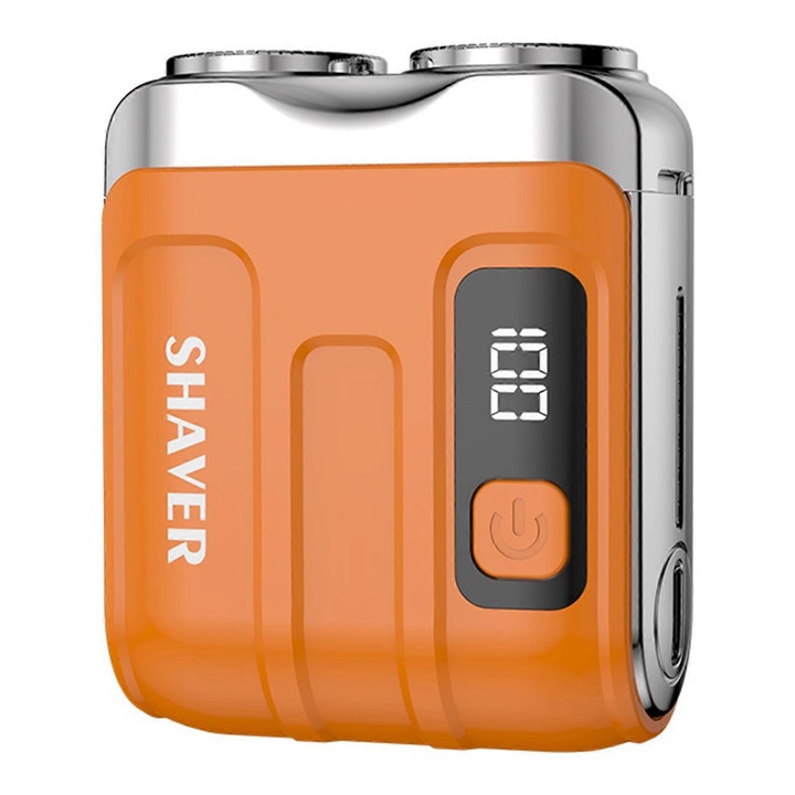 Aparat de ras electric, portabil, umed/uscat, 360 grade, 9000rpm, portocalie