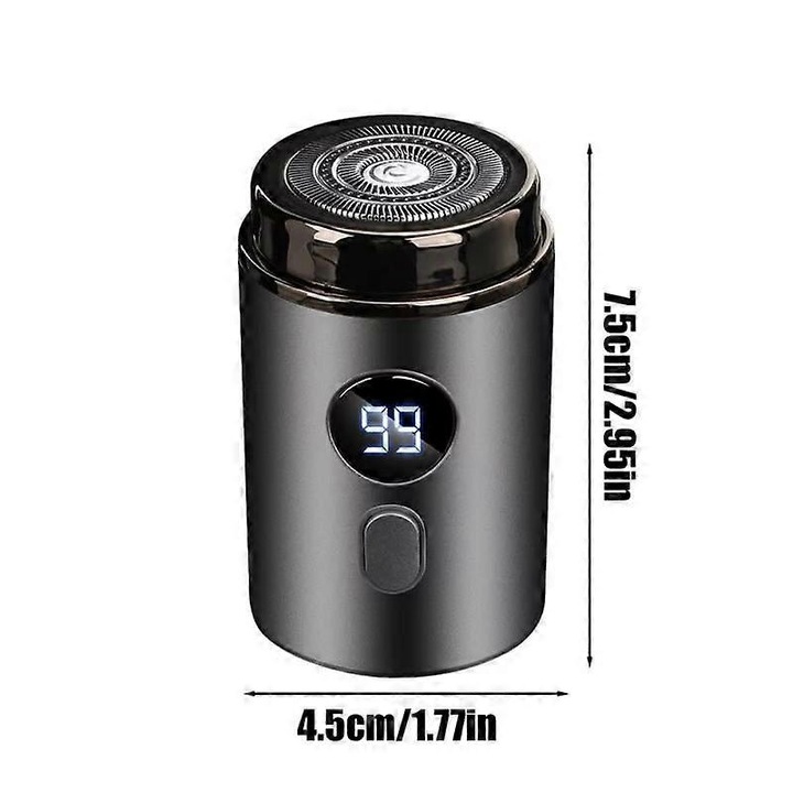 Ras electric mini, gri/oro, compact, reincarcabil, impermeabil, 8.3x4.8x9.8cm