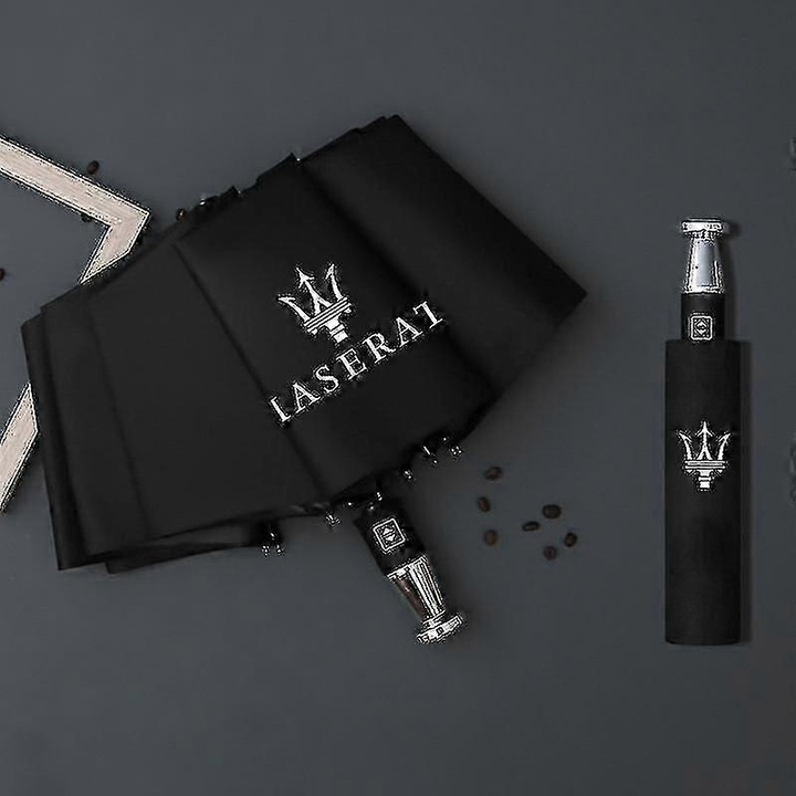 Мъжки чадър 10 ребра с лого на Mercedes, ветроустойчив, 104x62 см, сгънат 33 см