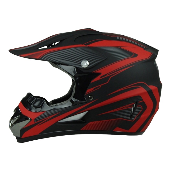 Casca de motocicleta, UWOT, negru/rosu, 59-60cm