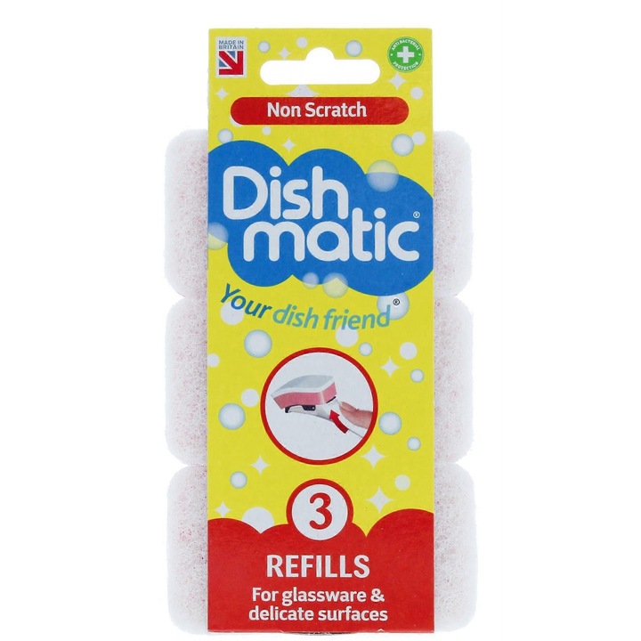 Set bureti de curatare Dishmatic Non Scratch, 3 bucati, pentru suprafete delicate