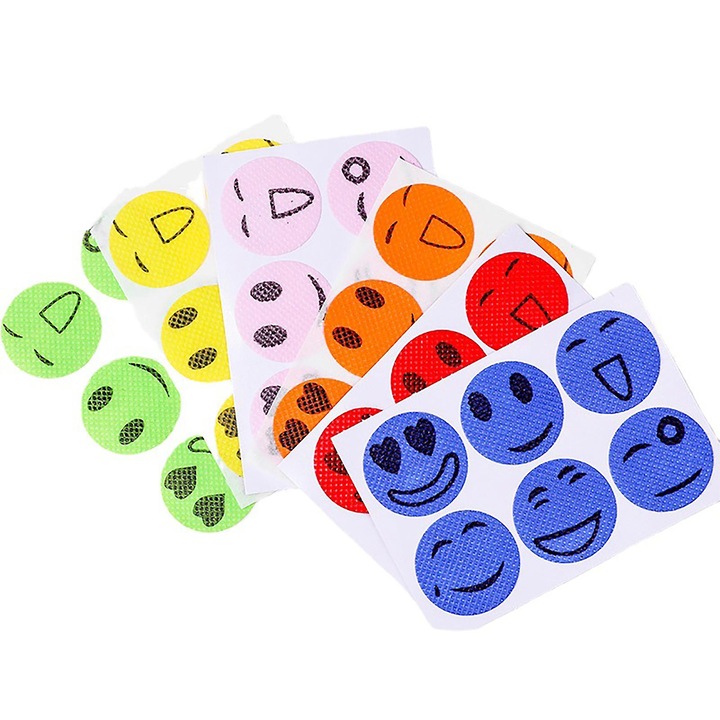 Abtibilduri repelente insecte, 120 bucati, 2.5cm, multicolor