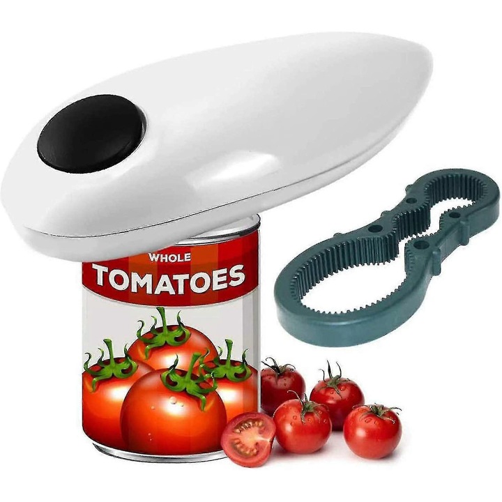 Elektromos konzervnyitó, tökéletes kialakítás, könnyen használható, időseknek, 2 AA elemmel, többszínű