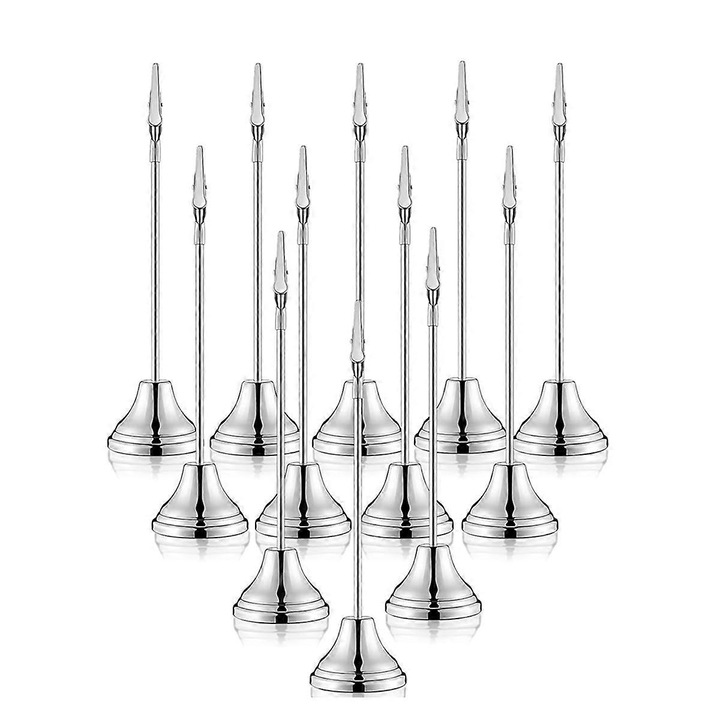 Set 12 suporturi pentru numere de masa, metalice, 9x5cm, design robust