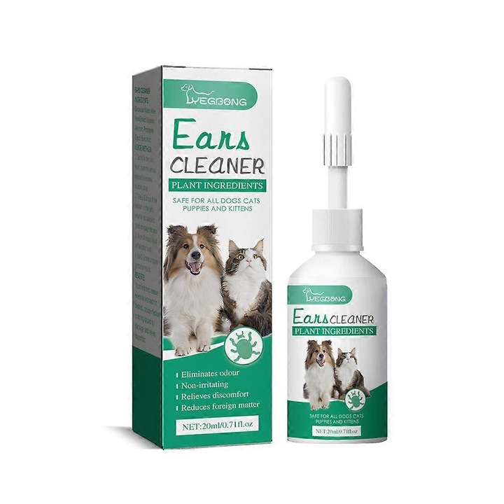 Solutie pentru curatarea urechilor pentru caini si pisici, 20ml, efect imediat, 2.5x9.5cm