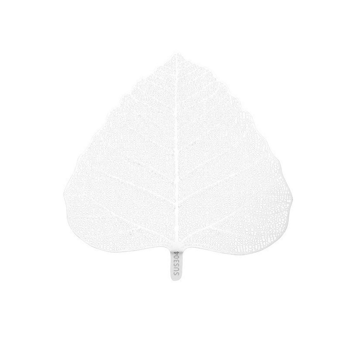 Sita de ceai din inox, forma frunza Bodhi, 10.4x11.6cm, argintie, set 1 buc