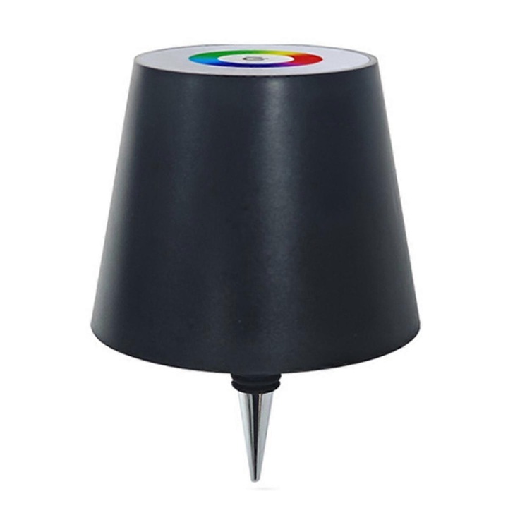 Lampa decorativa pentru sticle, RGB, 3 culori, neagra, set de 1 buc