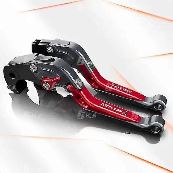 Set manete frana si ambreiaj pentru motocicleta MT-03 2005-2014, gri-rosu, ajustabile