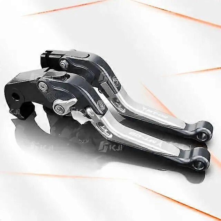 Set manete frana si ambreiaj pentru motocicleta MT-03 2005-2014, gri-argintiu, ajustabile, pliabile