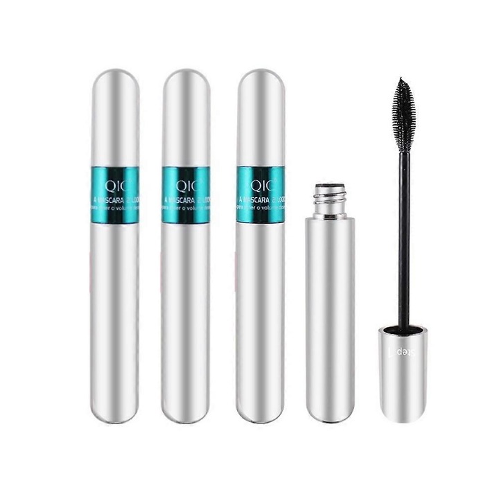 Mascara 2 in 1, 8.5g, efect waterproof, aplicare usoara, set de 3 bucati, QIC
