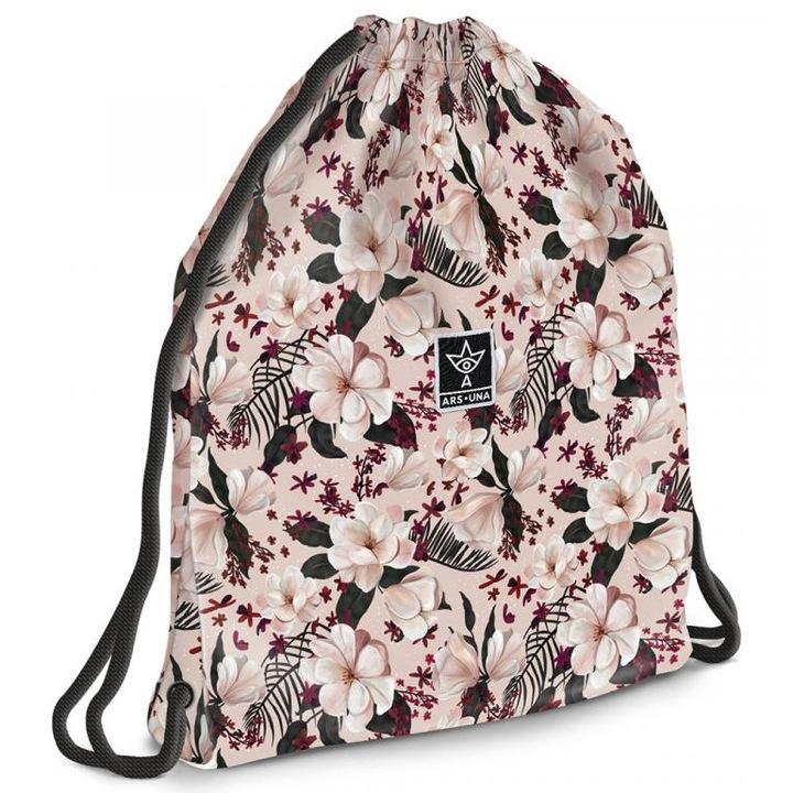 Ars Una 4593756 Ars Una: Flowery Pink virágos tindédzser tornazsák, sportzsák 37, 5x46cm