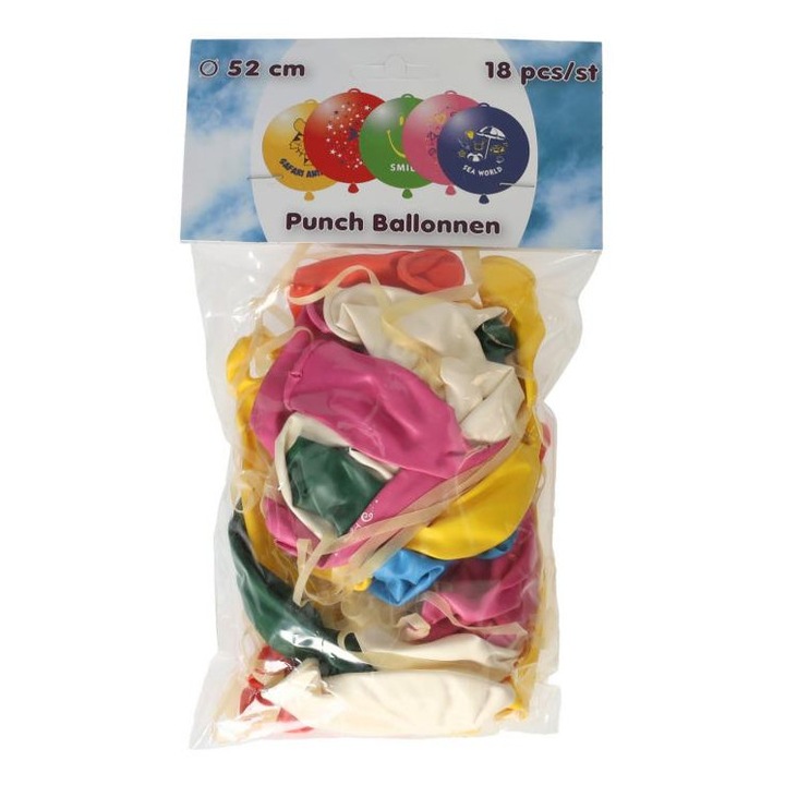 MTS 674736 Mintás léggömbök, 52 cm, 18 darabos