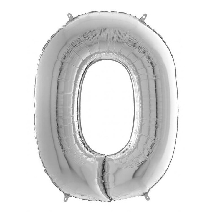 MTS 5260903 Héliumos fólia lufi, 0-as szám, 65 cm, ezüst