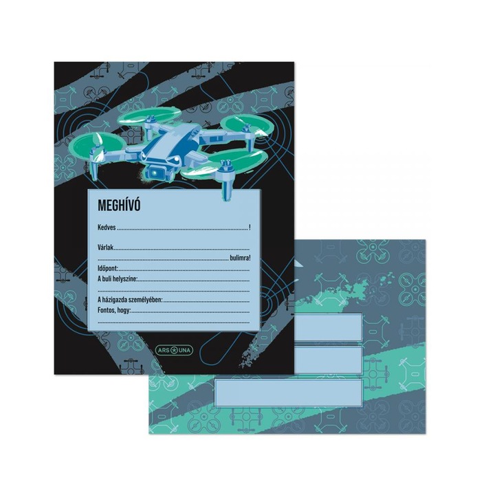 Ars Una 50224500 Ars Una Drone Pro покана за парти с плик 10 броя