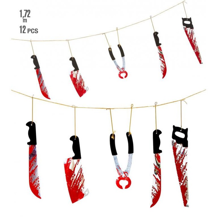 MTS 8518982 Halloween girland- véres eszközök 1, 7m