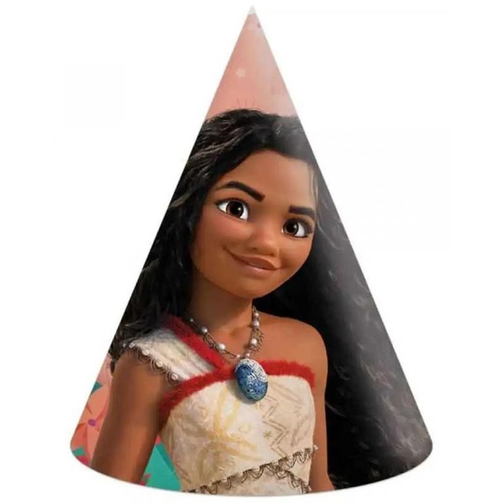 Procos 4972038 Disney Hercegnők Vaiana 2 party kalap 6db-os szett