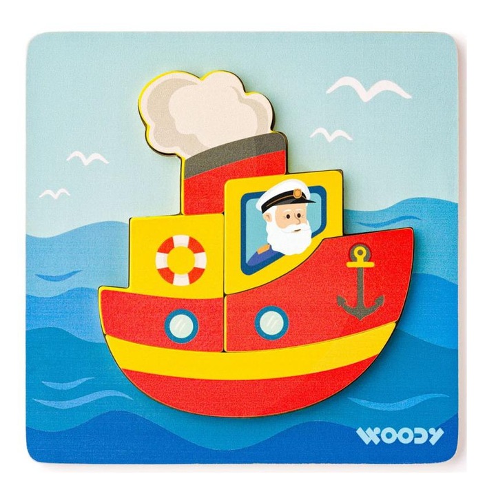 Woodyland 4913619 Fa hajós 5db-os baba puzzle - Woodyland