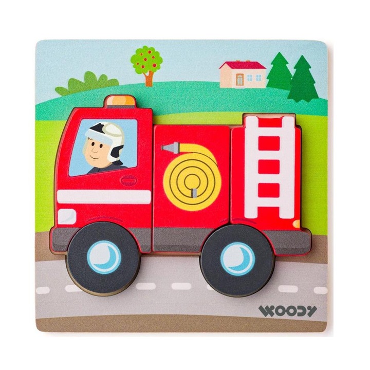 Woodyland 4913626 Fa tűzoltós 5db-os baba puzzle - Woodyland