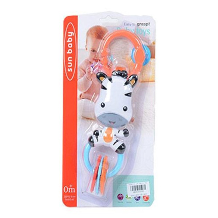 Magic Toys 3100908 Boldog zebra rágóka és csörgő