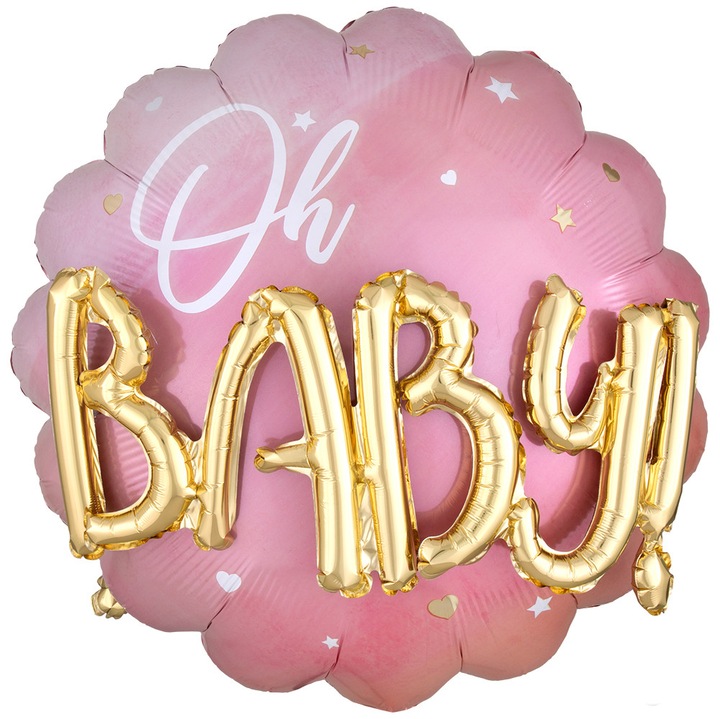 Multi-Balon Folie Pink Baby Girl 71x71cm 3972901